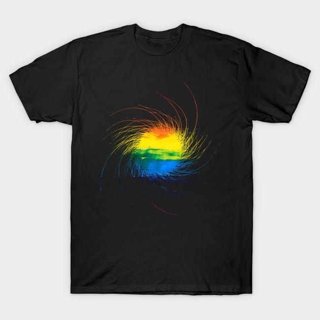 Abstract "Black Hole" Rainbow Design T-Shirt by GrayLess